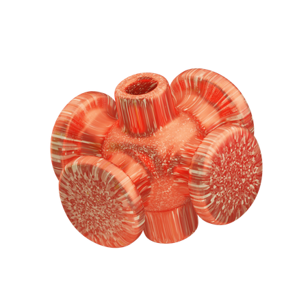 Glitter Abstract Red Coral Sphere  3D Icon