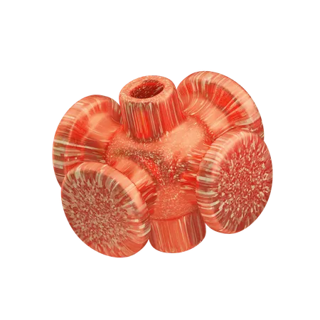 Glitter Abstract Red Coral Sphere  3D Icon
