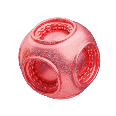 Glitter Abstract Red Cushioned Block  3D Icon