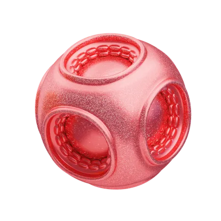 Glitter Abstract Red Cushioned Block  3D Icon