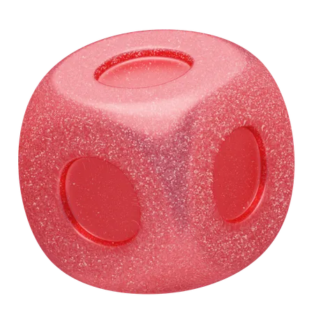 Glitter Abstract Red Rounded Dice  3D Icon