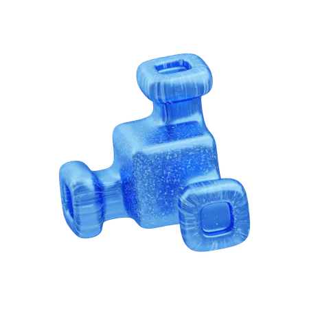 Glitter Abstract Textured Blue Barrel  3D Icon