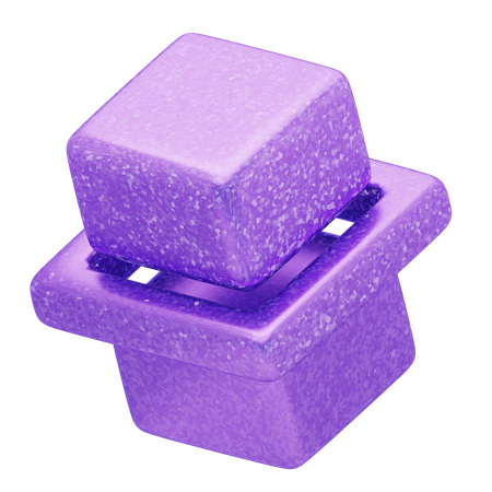 Glitter Abstract Violet Floating Cubes  3D Icon