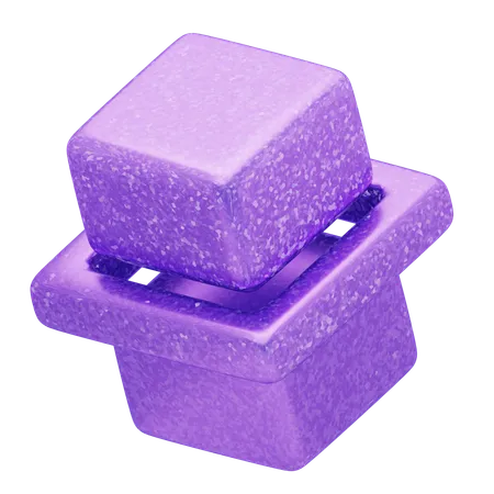 Glitter Abstract Violet Floating Cubes  3D Icon