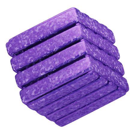 Glitter Abstract Violet Stacked Slab  3D Icon