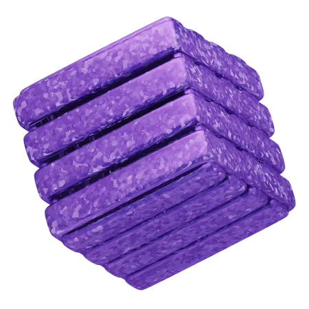 Glitter Abstract Violet Stacked Slab  3D Icon