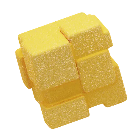 Glitter Abstract Yellow Brick Cluster  3D Icon