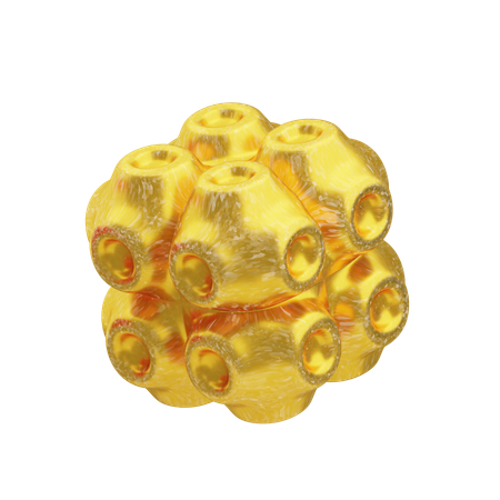 Glitter Abstract Yellow Orbital Disc  3D Icon