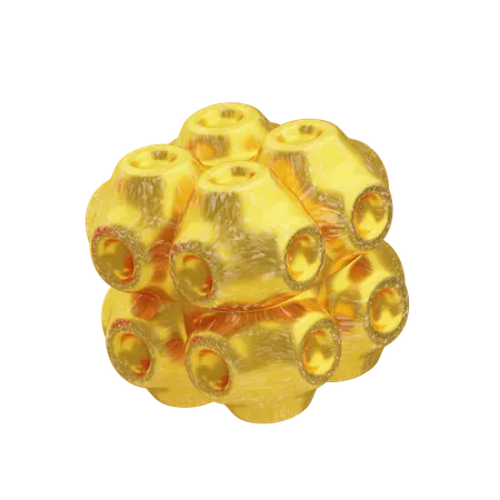 Glitter Abstract Yellow Orbital Disc  3D Icon