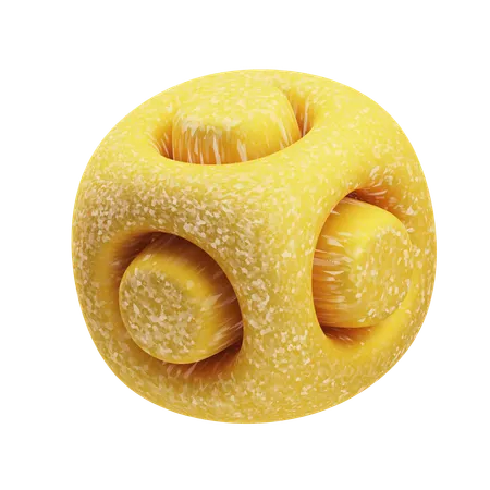 Glitter Abstract Yellow Orbital Structure  3D Icon
