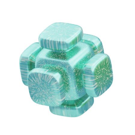 Nó de cristal gelado abstrato brilhante  3D Icon