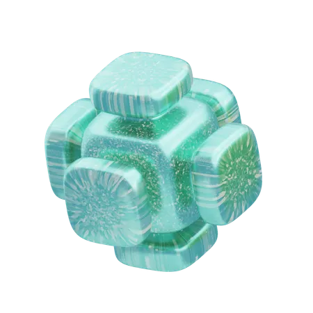 Nó de cristal gelado abstrato brilhante  3D Icon