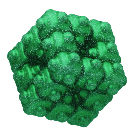 Esfera de aglomerado verde abstrato brilhante  3D Icon