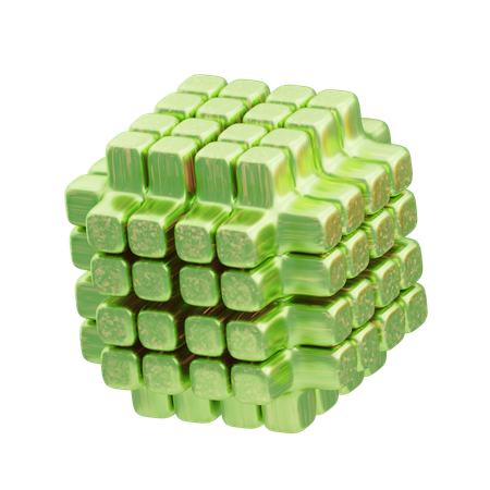 Dados abstratos verde-limão brilhantes  3D Icon