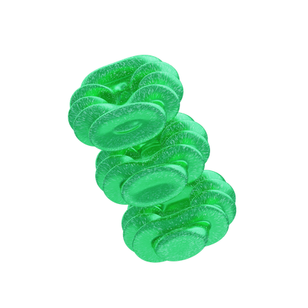 Conjunto modular verde abstrato com glitter  3D Icon