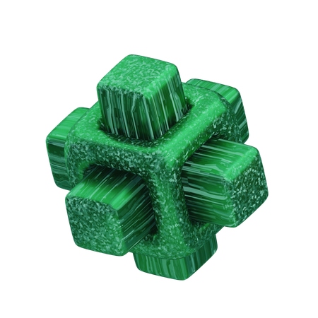 Nó oco verde abstrato brilhante  3D Icon