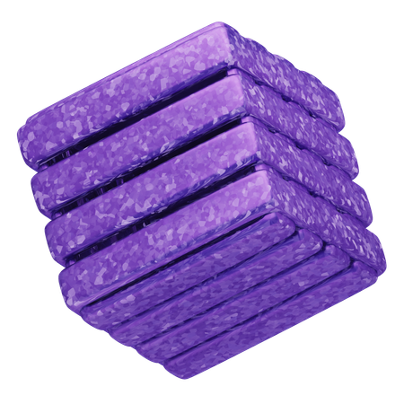 Laje empilhada violeta abstrata brilhante  3D Icon