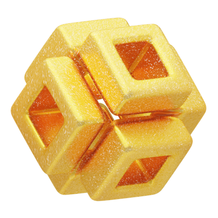 Glitzer abstrakt golden ineinandergreifende Sechsecke  3D Icon