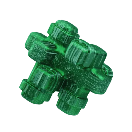 Glitzer abstrakt grün strukturierte Kugel  3D Icon