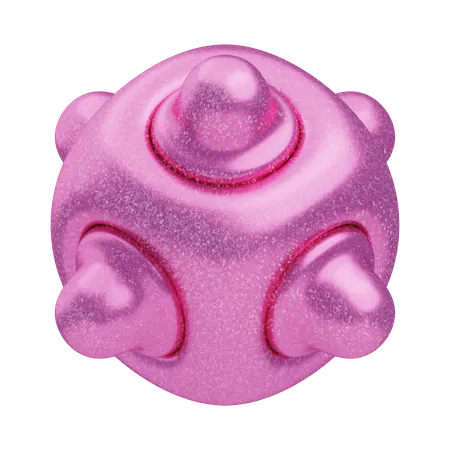 Glitzer abstrakt rosa stacheliger Knoten  3D Icon