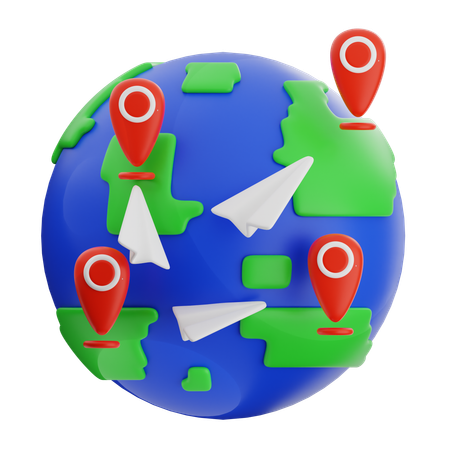 Global  3D Icon