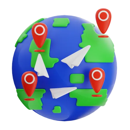 Global  3D Icon