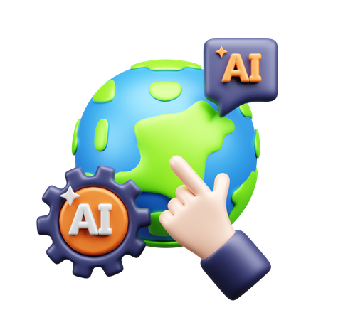 Global Ai  3D Icon