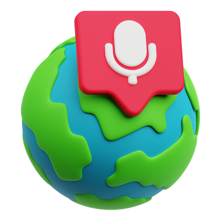 Audio global  3D Icon