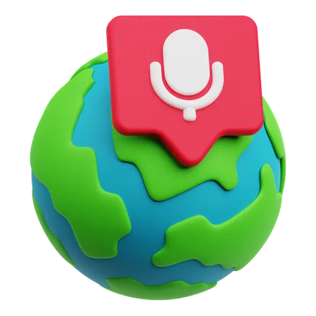 Audio global  3D Icon