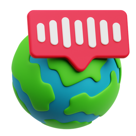 Audio global  3D Icon