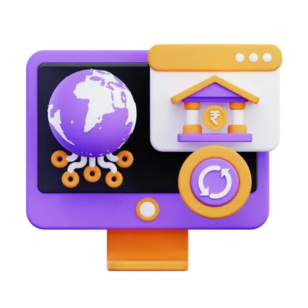 Global Banking Connection  3D Icon