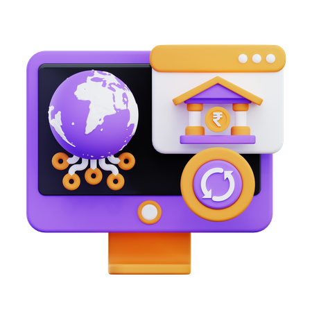 Global Banking Connection  3D Icon