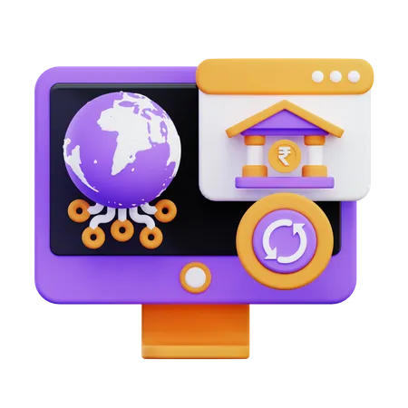 Global Banking Connection  3D Icon
