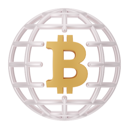 Global Bitcoin  3D Icon