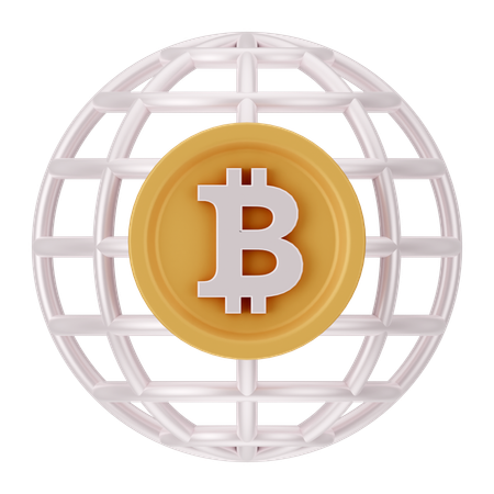 Global Bitcoin  3D Icon