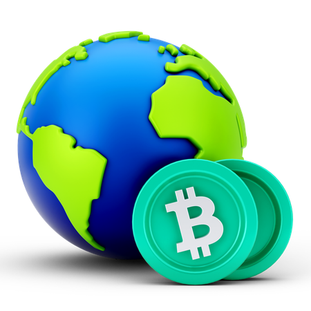 Bitcoin mundial  3D Icon