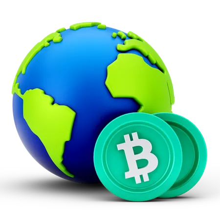 Bitcoin mundial  3D Icon