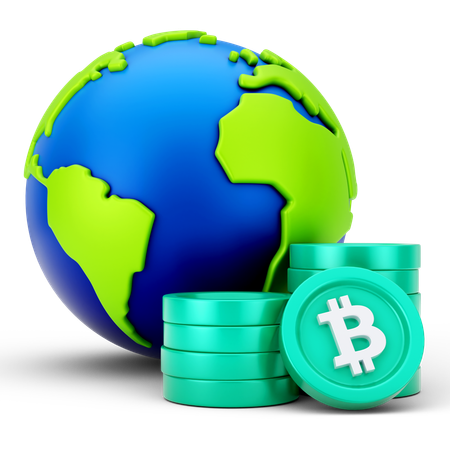 Bitcoin mundial  3D Icon