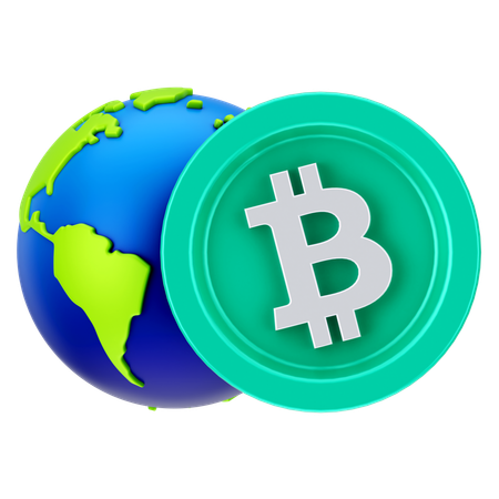 Bitcoin mundial  3D Icon