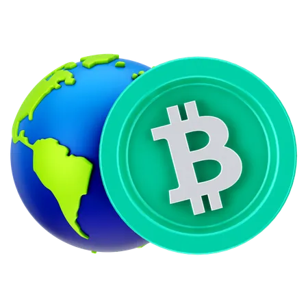 Bitcoin mundial  3D Icon