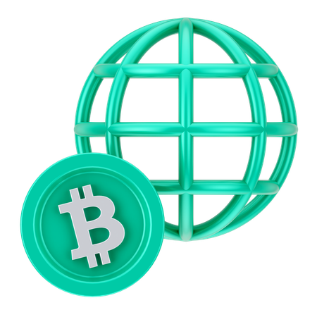 Globales Bitcoin  3D Icon