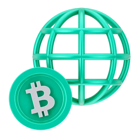 Globales Bitcoin  3D Icon