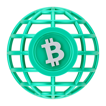 Globales Bitcoin  3D Icon