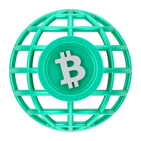 Globales Bitcoin  3D Icon