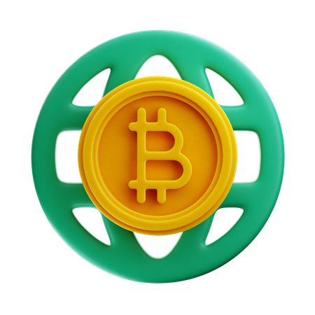 Global Bitcoin  3D Icon