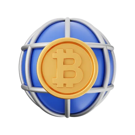 Global Bitcoin  3D Icon