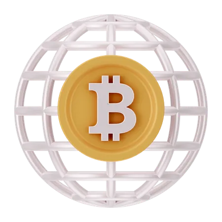 Global Bitcoin  3D Icon