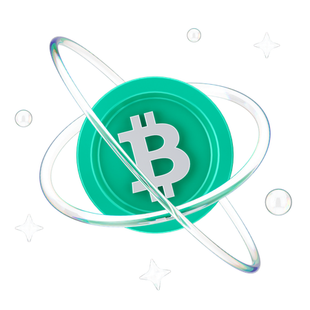 Global Bitcoin  3D Icon