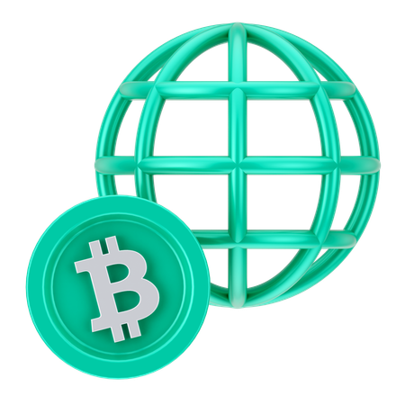 Global Bitcoin  3D Icon