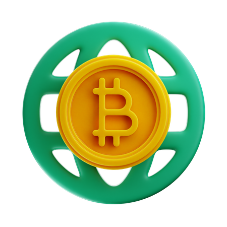 Global Bitcoin 3D Icon